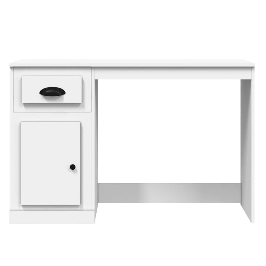 Bureau met lade 115x50x75 cm bewerkt hout wit