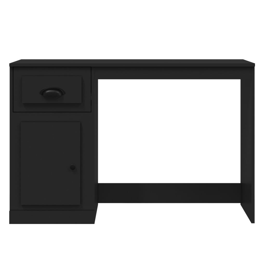 Bureau Met Lade 115X50X75 Cm Bewerkt Hout Zwart