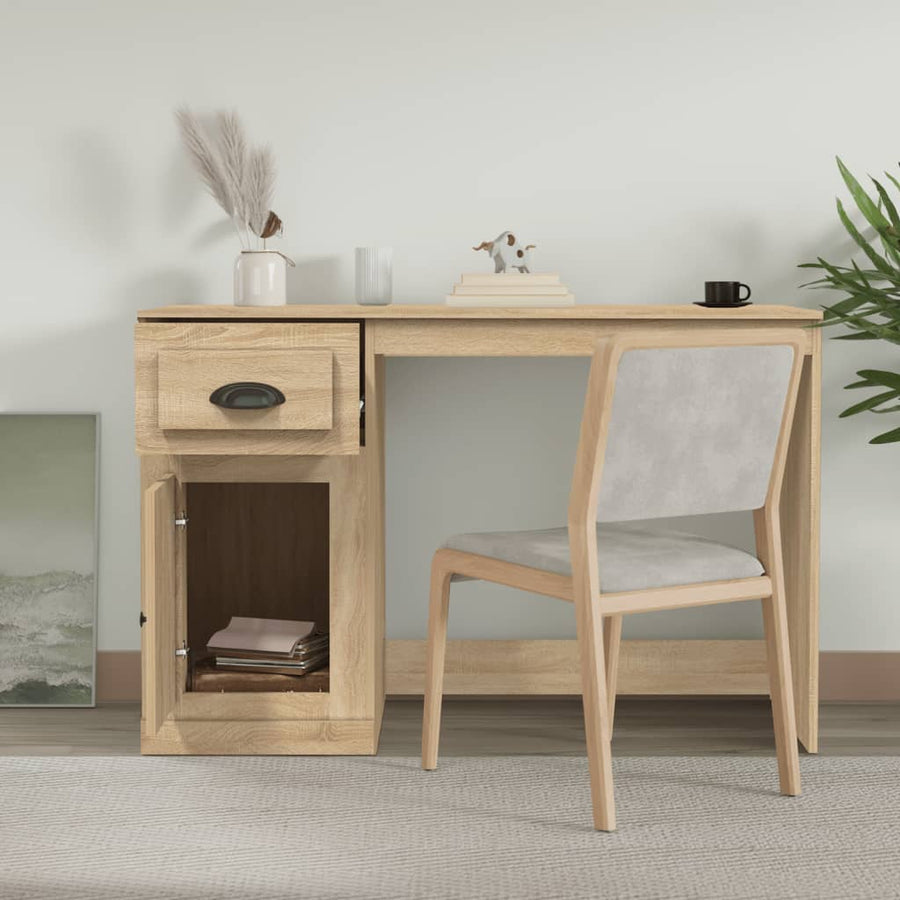 Bureau Met Lade 115X50X75 Cm Bewerkt Hout Sonoma Eikenkleurig