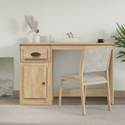 Bureau met lade 115x50x75 cm bewerkt hout sonoma eiken