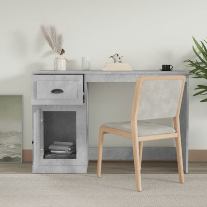 Bureau Met Lade 115X50X75 Cm Bewerkt Hout Betongrijs