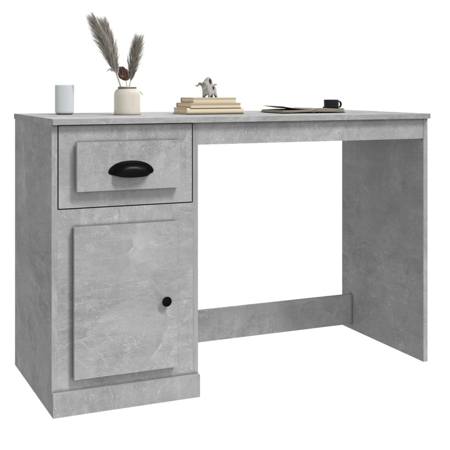 Bureau Met Lade 115X50X75 Cm Bewerkt Hout Betongrijs