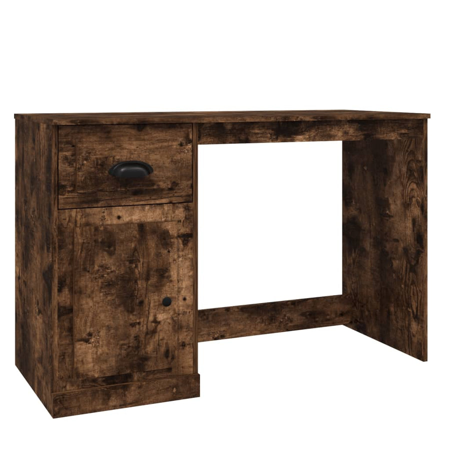 Bureau Met Lade 115X50X75 Cm Bewerkt Hout Gerookt Eikenkleurig