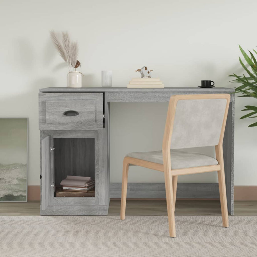 Bureau Met Lade 115X50X75 Cm Bewerkt Hout Grijs Sonoma Eiken