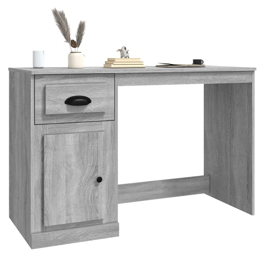 Bureau Met Lade 115X50X75 Cm Bewerkt Hout Grijs Sonoma Eiken