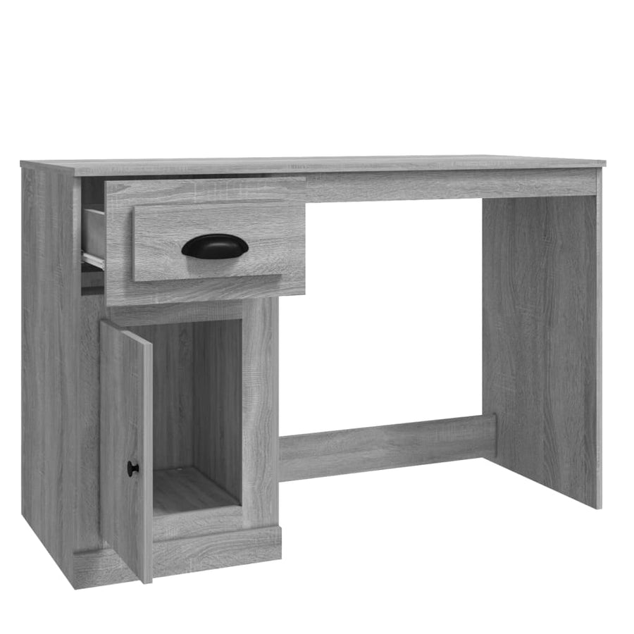 Bureau Met Lade 115X50X75 Cm Bewerkt Hout Grijs Sonoma Eiken