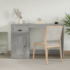 Desk with drawer 115x50x75 cm engineered wood grey Sonoma oak