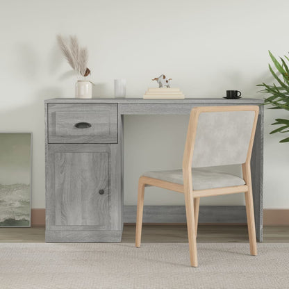 Bureau Met Lade 115X50X75 Cm Bewerkt Hout Grijs Sonoma Eiken