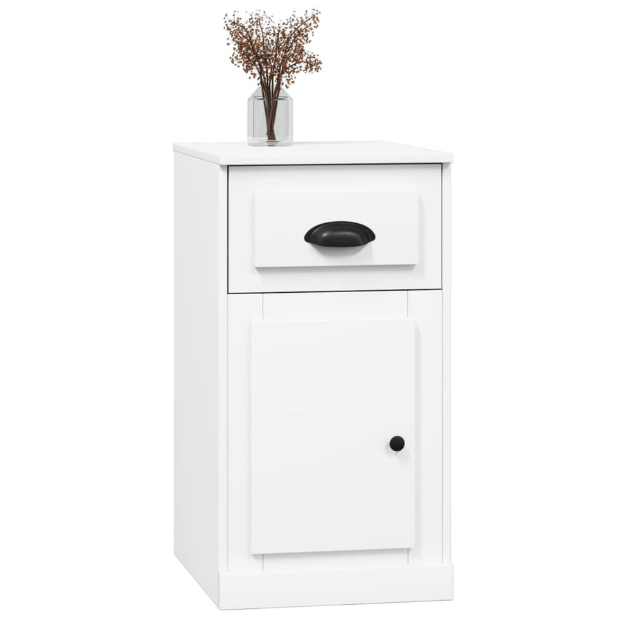 Bijzetkast Met Lade 40X50X75 Cm Bewerkt Hout Wit