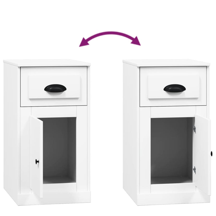 Bijzetkast Met Lade 40X50X75 Cm Bewerkt Hout Wit