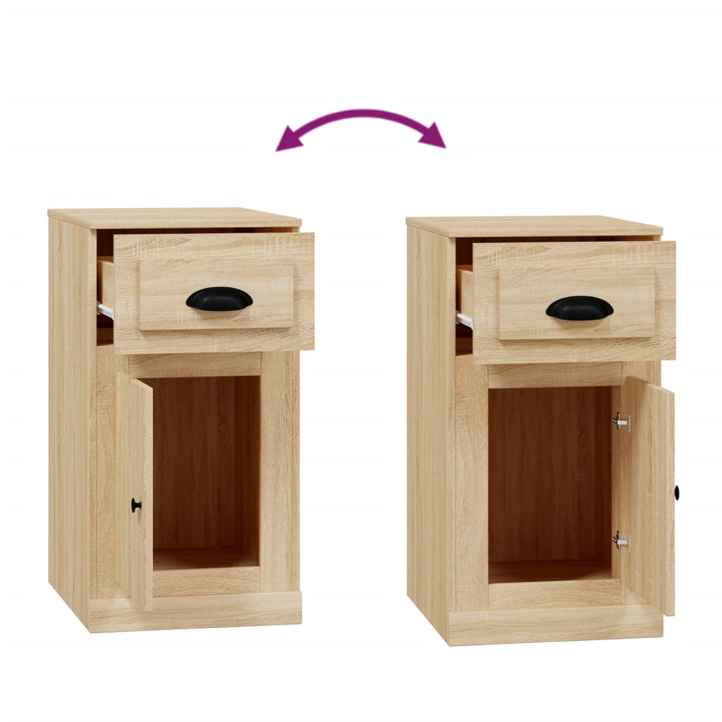 Bijzetkast Met Lade 40X50X75 Cm Bewerkt Hout Sonoma Eikenkleur