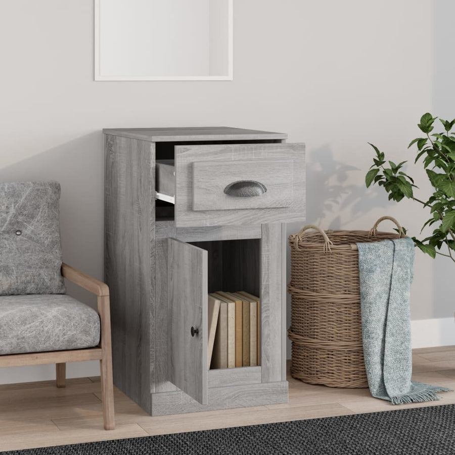 Bijzetkast Met Lade 40X50X75 Cm Bewerkt Hout Betongrijs