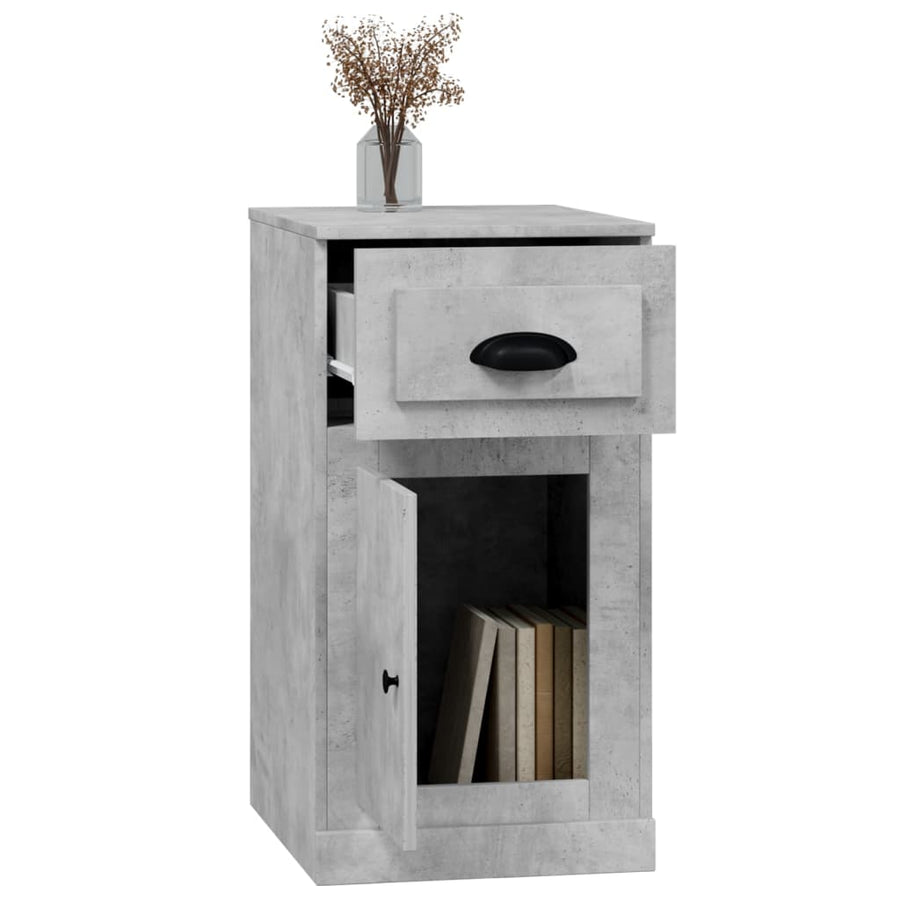 Bijzetkast Met Lade 40X50X75 Cm Bewerkt Hout Betongrijs