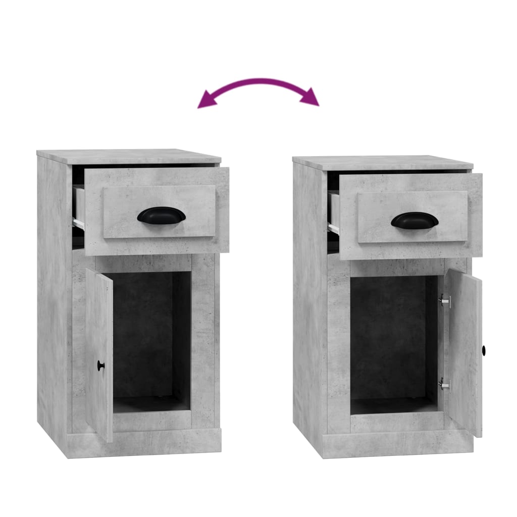 Bijzetkast Met Lade 40X50X75 Cm Bewerkt Hout Betongrijs