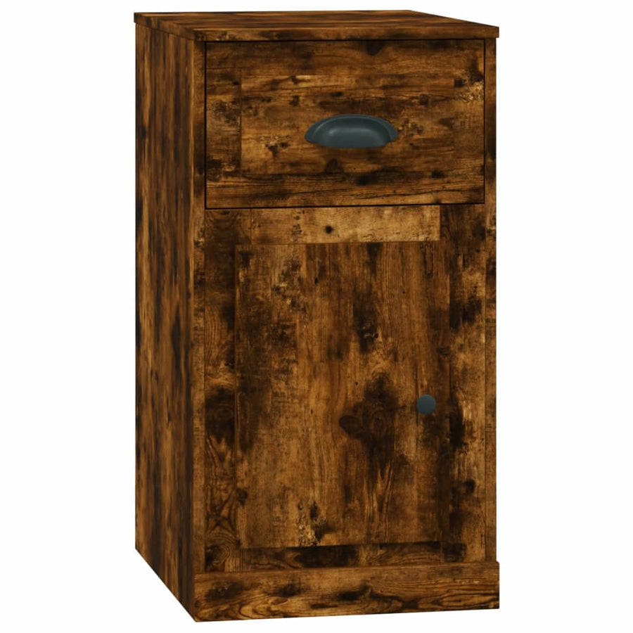 Bijzetkast Met Lade 40X50X75 Cm Bewerkt Hout Kleur Gerookt eiken