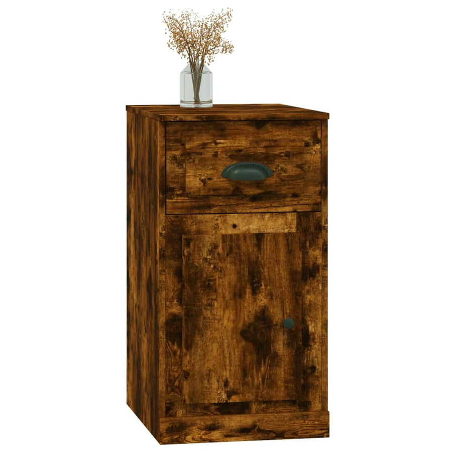Bijzetkast Met Lade 40X50X75 Cm Bewerkt Hout Kleur Gerookt eiken