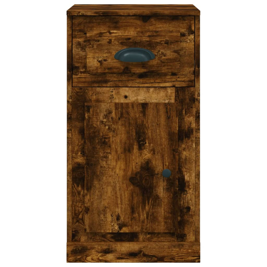 Bijzetkast Met Lade 40X50X75 Cm Bewerkt Hout Kleur Gerookt eiken