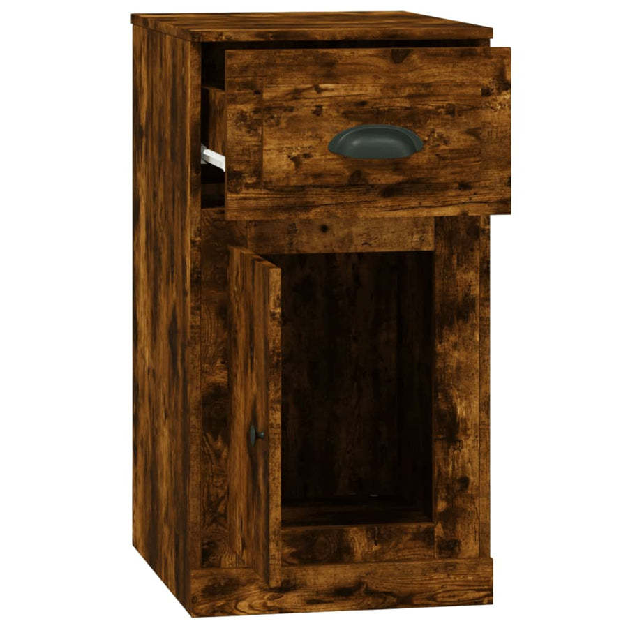Bijzetkast Met Lade 40X50X75 Cm Bewerkt Hout Kleur Gerookt eiken