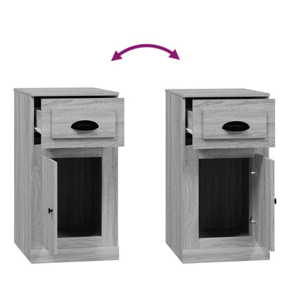 Bijzetkast Met Lade 40X50X75 Cm Bewerkt Hout Grijs Sonoma Eiken