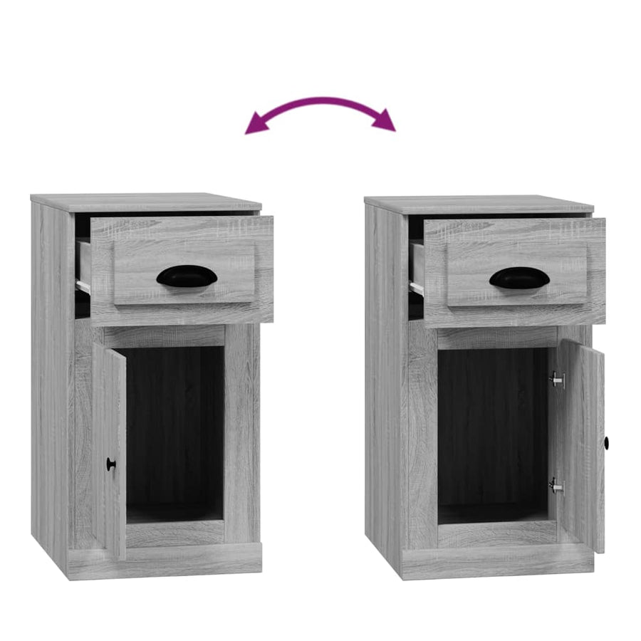 Bijzetkast Met Lade 40X50X75 Cm Bewerkt Hout Grijs Sonoma Eiken
