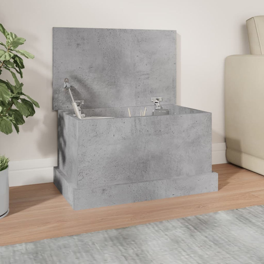 Opbergbox 50X30X28 Cm Bewerkt Hout Betongrijs