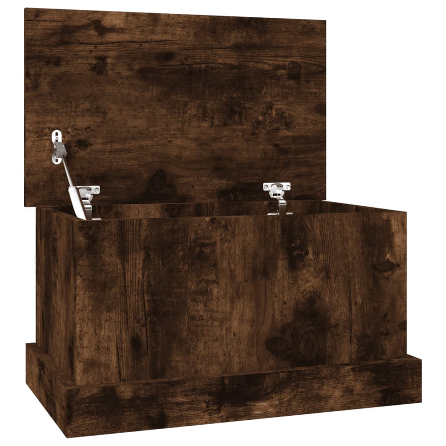 Opbergbox 50X30X28 Cm Bewerkt Hout Gerookt Eikenkleurig