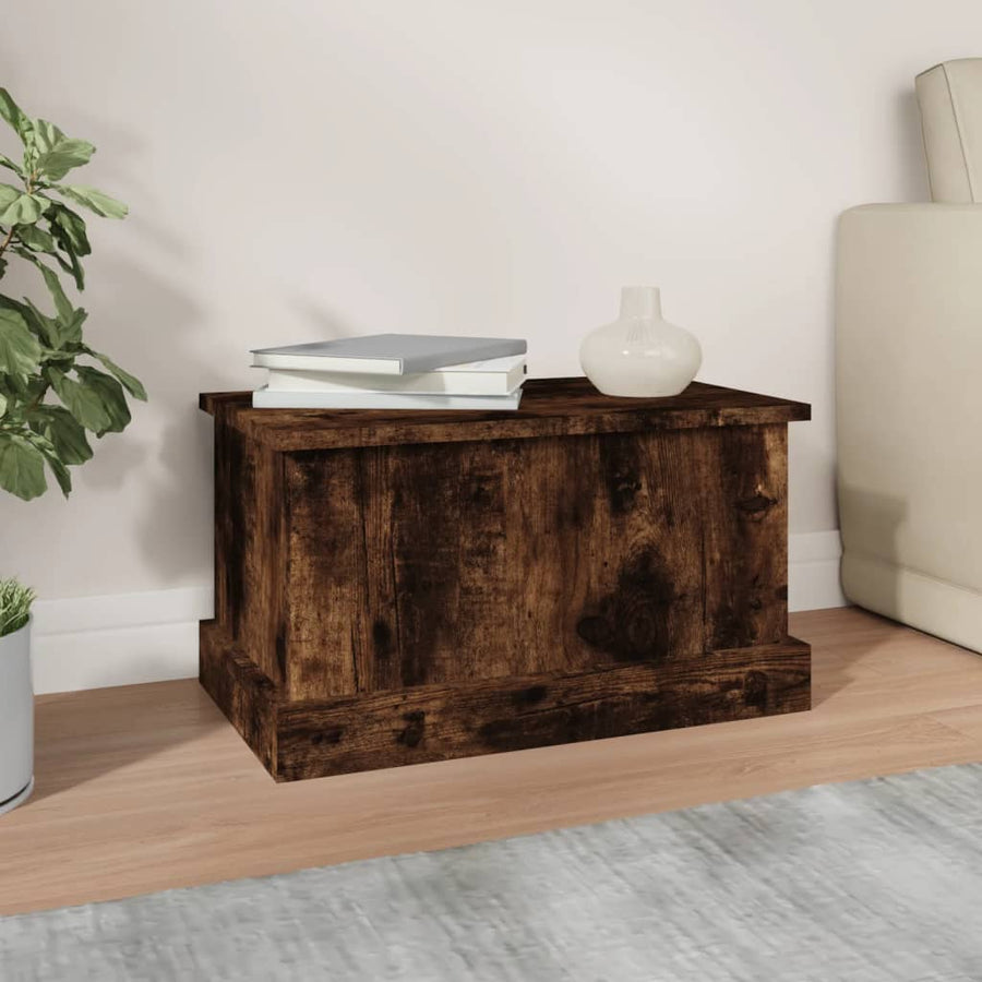 Opbergbox 50X30X28 Cm Bewerkt Hout Gerookt Eikenkleurig