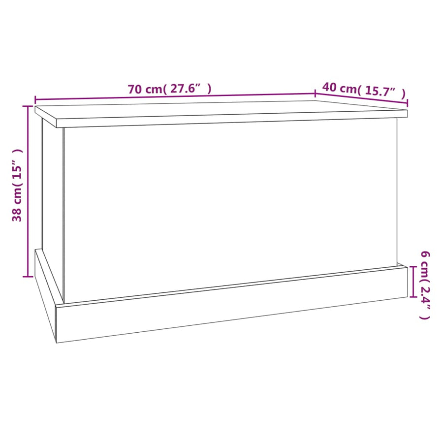 Opbergbox 70X40X38 Cm Bewerkt Hout Zwart