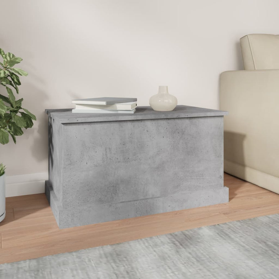 Opbergbox Bewerkt Hout 70 x 40 x 38 cm Betongrijs