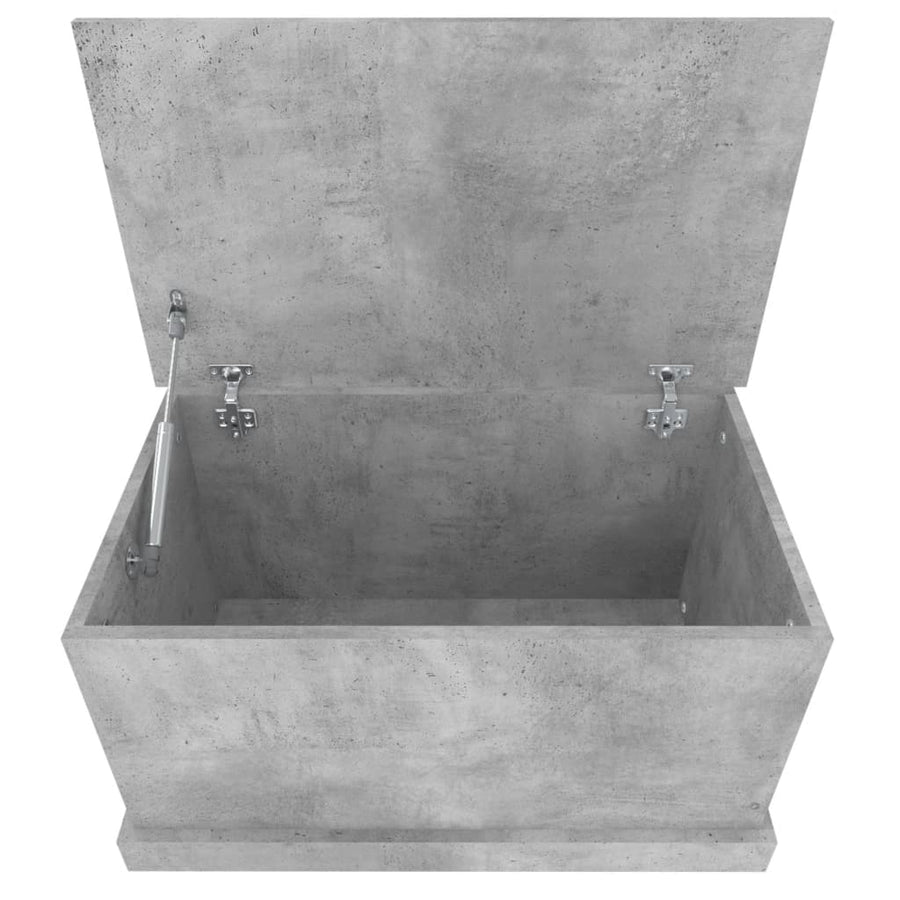 Opbergbox Bewerkt Hout 70 x 40 x 38 cm Betongrijs