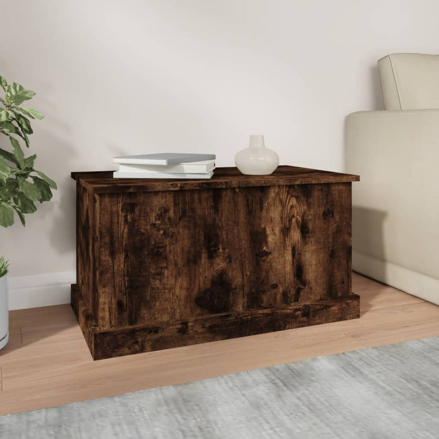 Opbergbox Bewerkt Hout Kleurig 70 x 40 x 38 cm Gerookt eiken