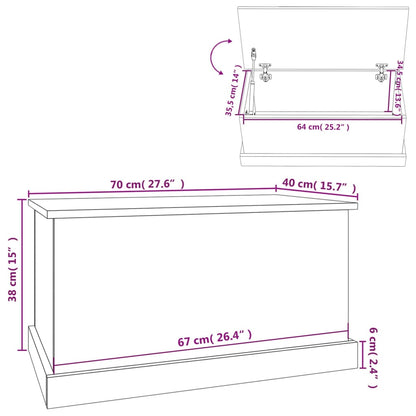 Opbergbox Bewerkt Hout Kleurig 70 x 40 x 38 cm Gerookt eiken