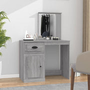 Kaptafel 90x50x132,5 cm bewerkt hout grijs sonoma met spiegel