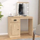 Dressing table with LED 90x50x132.5 cm engineered wood sonoma oak colour