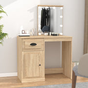 Kaptafel 90x50x132,5 cm bewerkt hout sonoma eikenkleur LED