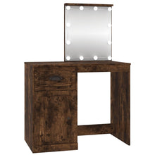 Kaptafel Met Led 90X50X132,5 Cm Bewerkt Hout Gerookt Eikenkleur