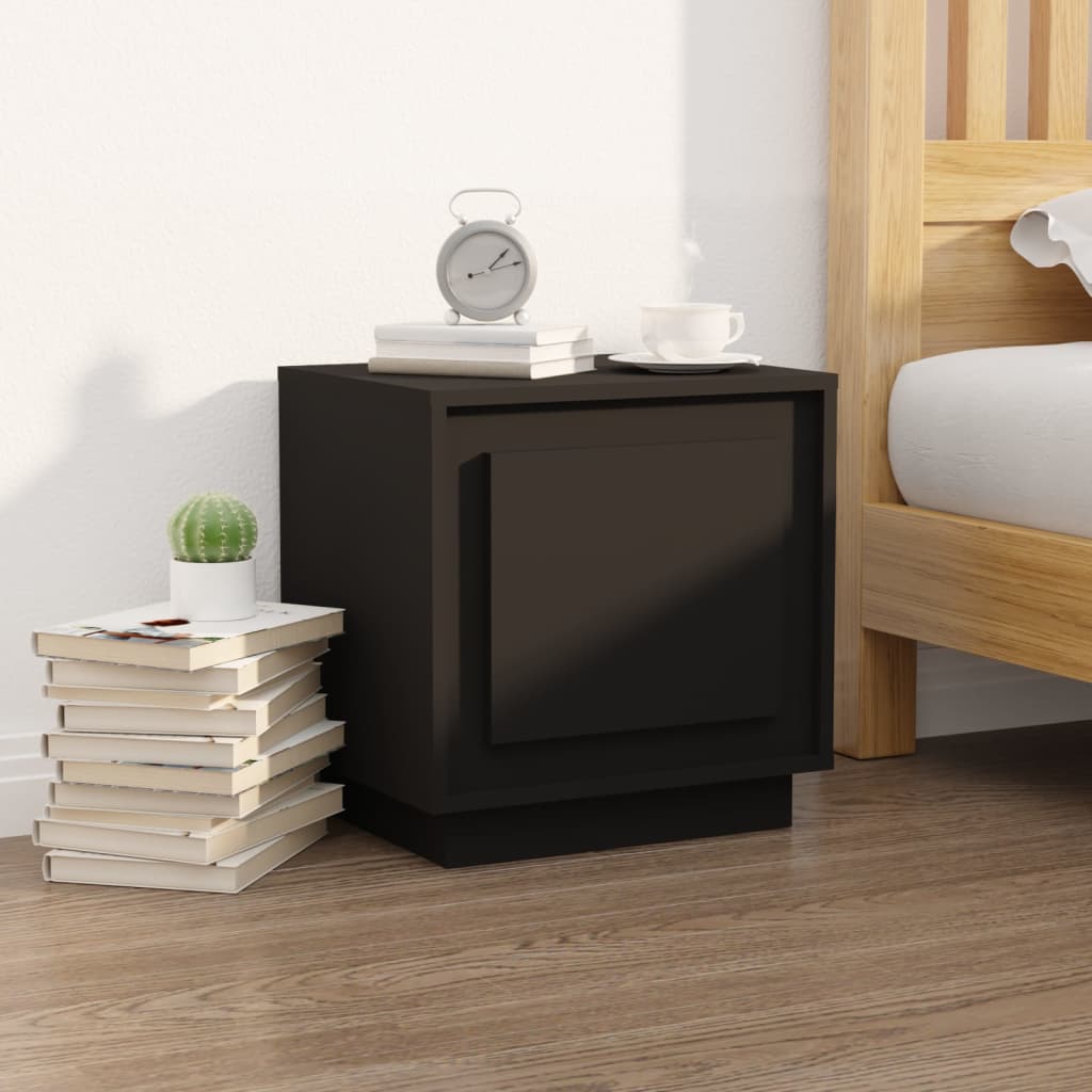 Nachtkastjes 2 St 44X35X45 Cm Bewerkt Hout Zwart
