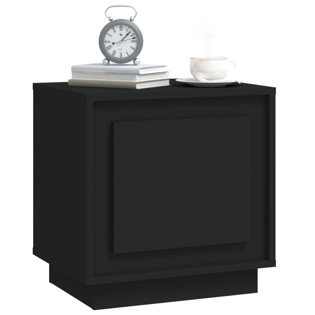 Nachtkastjes 2 St 44X35X45 Cm Bewerkt Hout Zwart