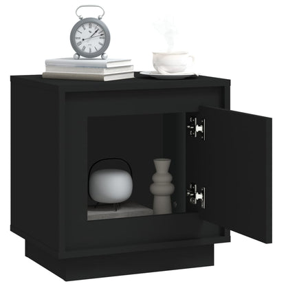 Nachtkastjes 2 St 44X35X45 Cm Bewerkt Hout Zwart