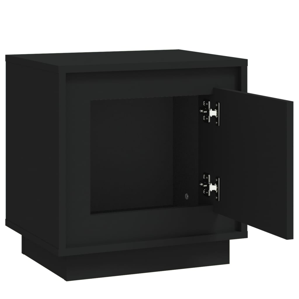 Nachtkastjes 2 St 44X35X45 Cm Bewerkt Hout Zwart