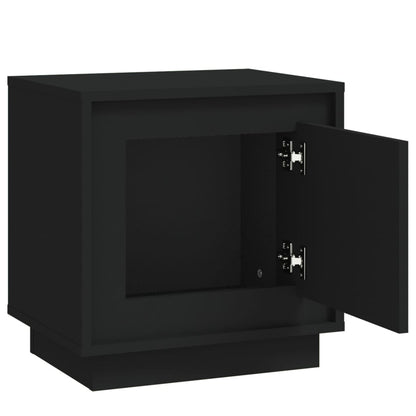 Nachtkastjes 2 St 44X35X45 Cm Bewerkt Hout Zwart