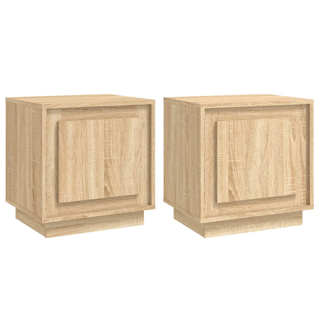Nachtkastjes 2 St 44X35X45 Cm Bewerkt Hout Sonoma Eikenkleurig