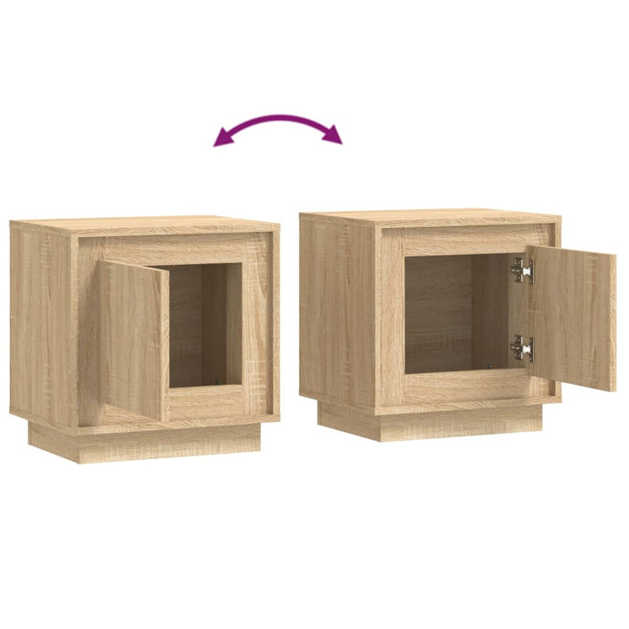 Nachtkastjes 2 St 44X35X45 Cm Bewerkt Hout Sonoma Eikenkleurig
