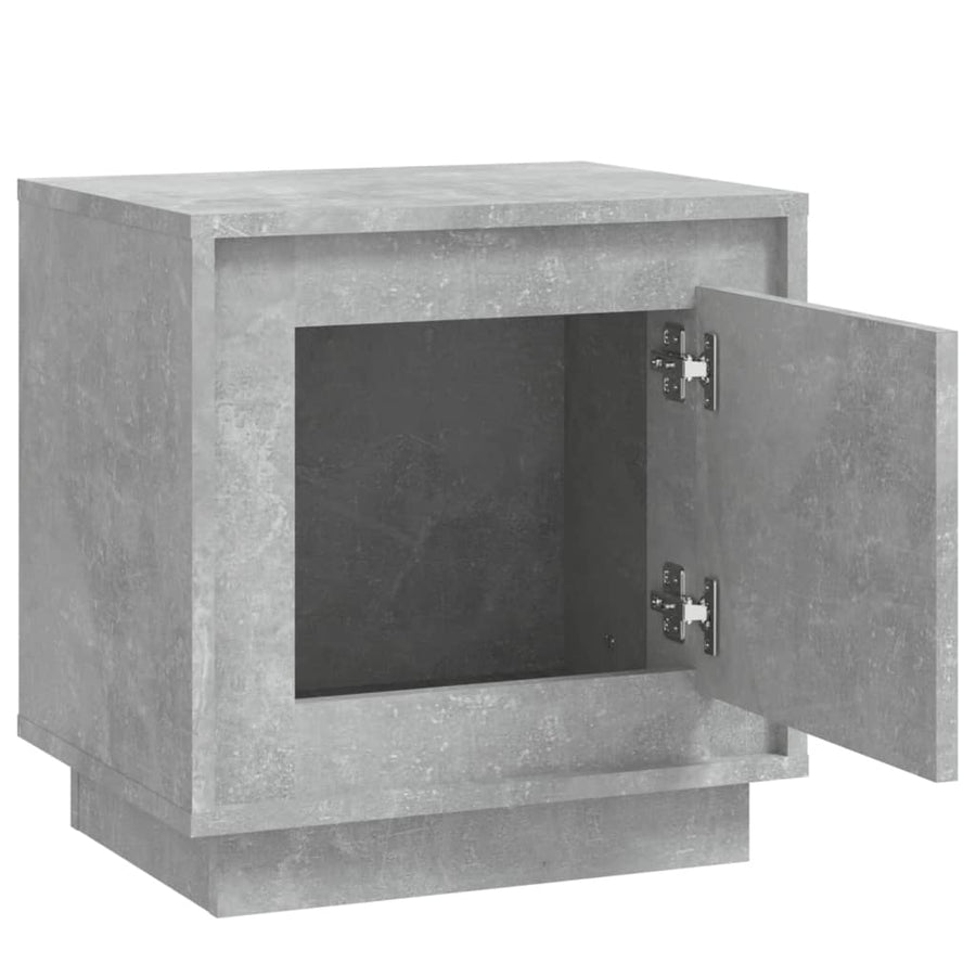Nachtkastje 44X35X45 Cm Bewerkt Hout Betongrijs