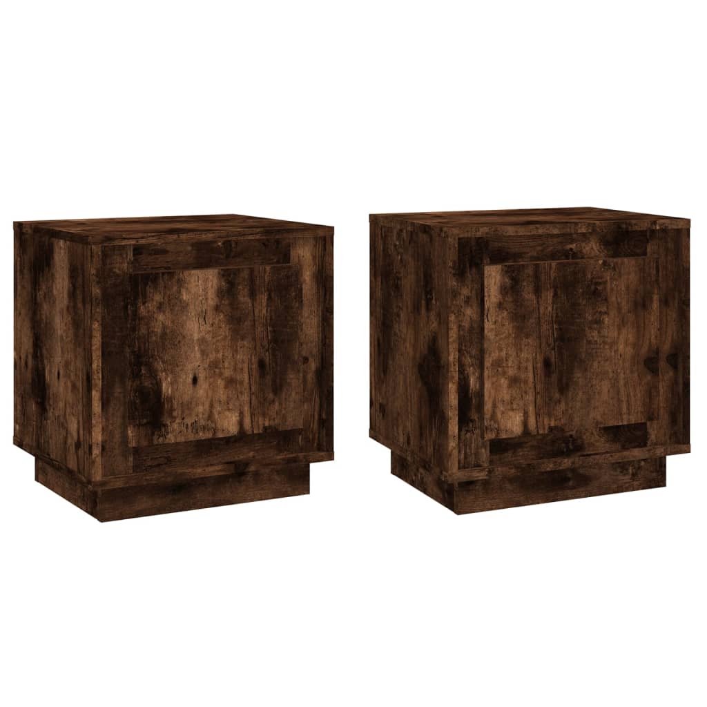 Nachtkastjes 2 St 44X35X45 Cm Bewerkt Hout Gerookt Eikenkleurig