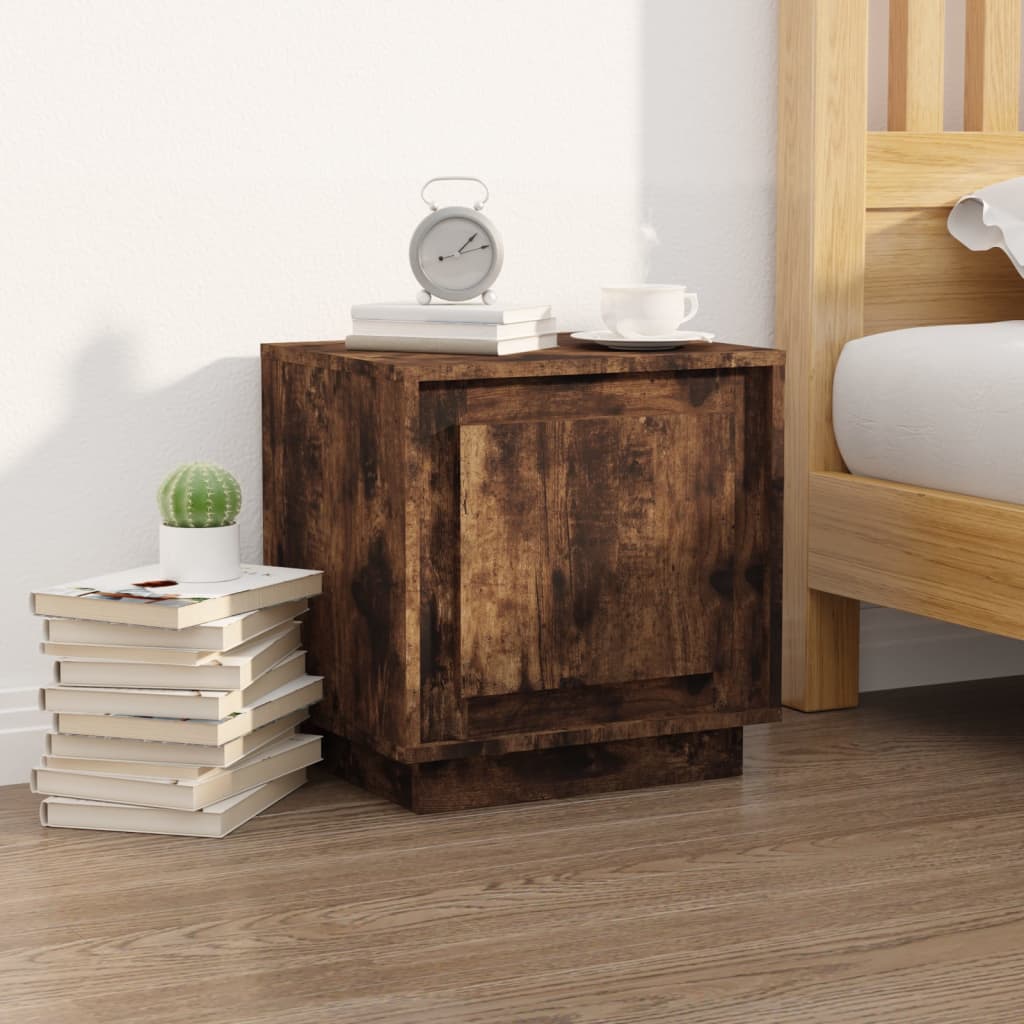 Nachtkastjes 2 St 44X35X45 Cm Bewerkt Hout Gerookt Eikenkleurig