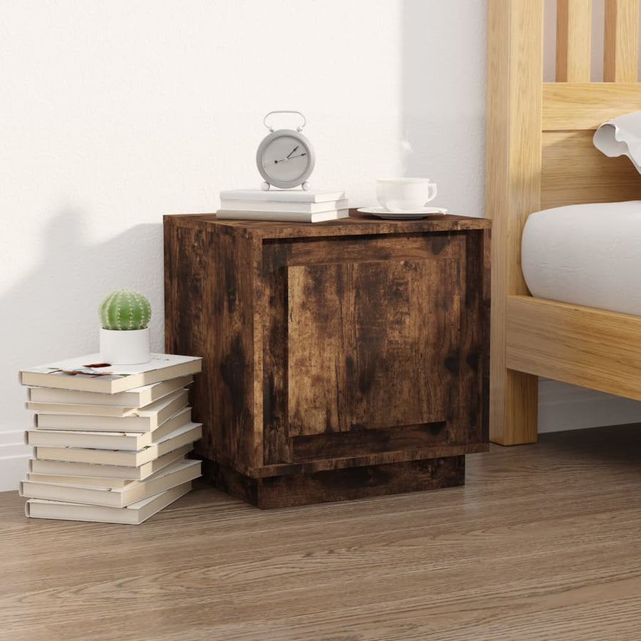 Nachtkastjes 2 St 44X35X45 Cm Bewerkt Hout Gerookt Eikenkleurig