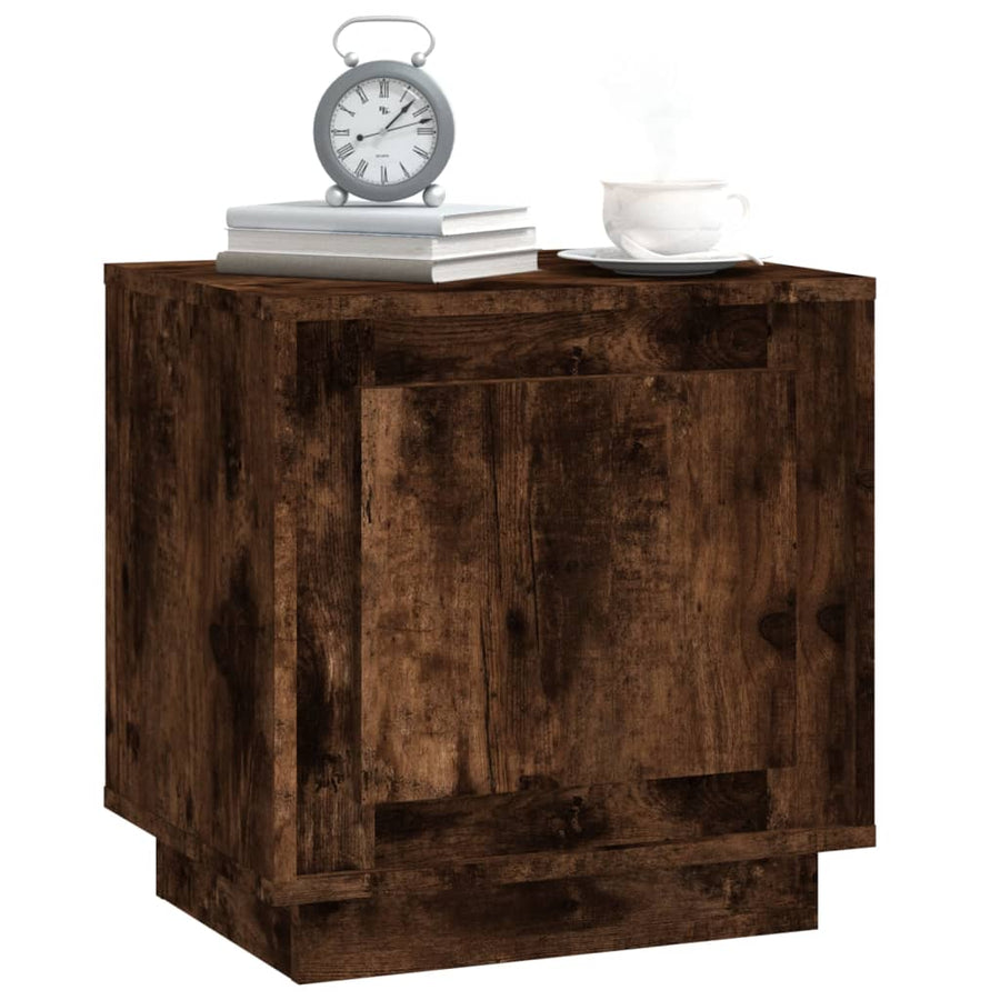 Nachtkastjes 2 St 44X35X45 Cm Bewerkt Hout Gerookt Eikenkleurig
