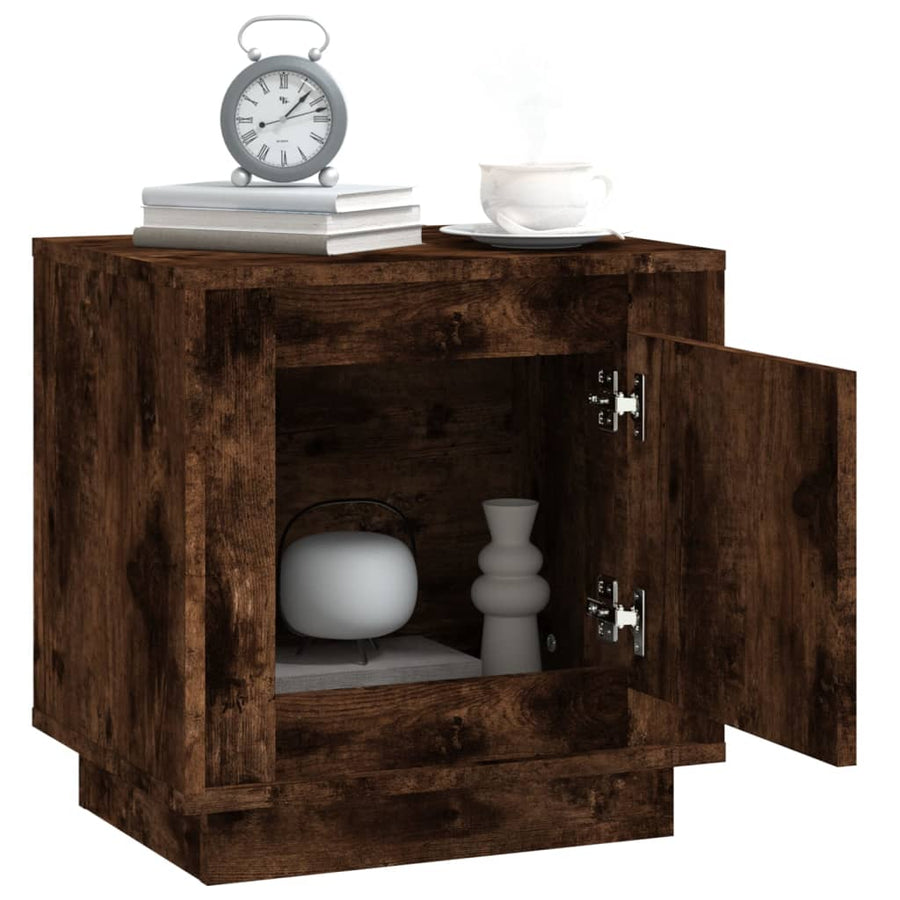 Nachtkastjes 2 St 44X35X45 Cm Bewerkt Hout Gerookt Eikenkleurig