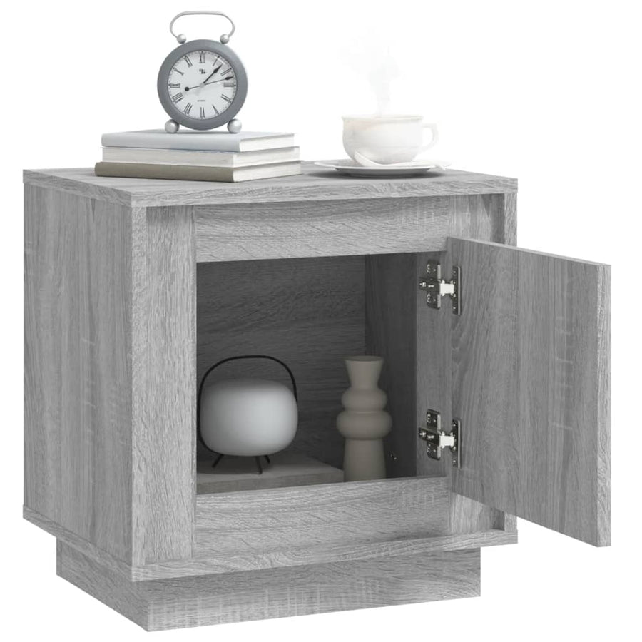 Nachtkastje 44X35X45 Cm Bewerkt Hout Grijs Sonoma Eikenkleurig